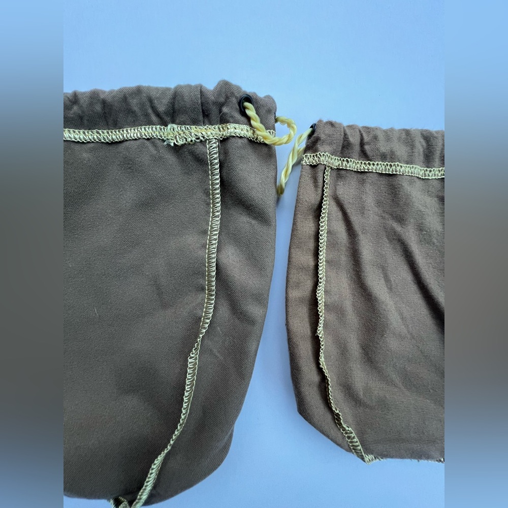 2 x Vanilla Brown Crown Royal Bags - Regular & Smaller Size